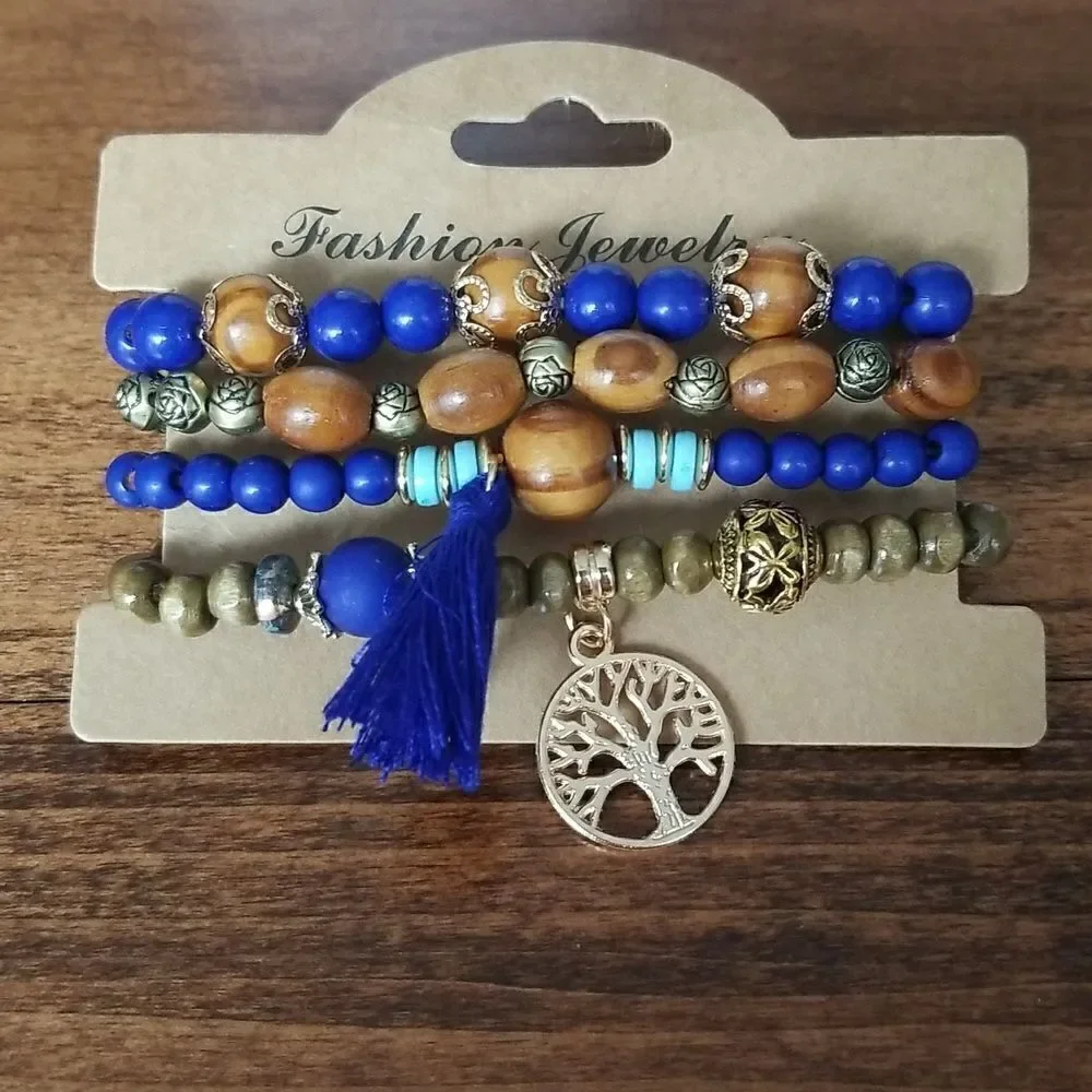 Tree of life 4 pc boho bracelet set